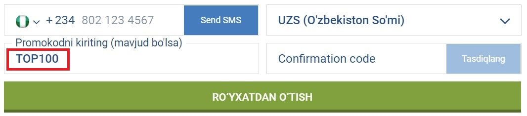 1xbet uzbekistan promo code